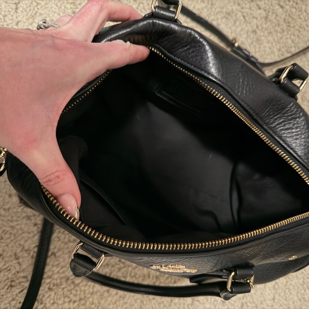 Coach Satchel - black, medium size with shoulder strap - Picture 5 of 7